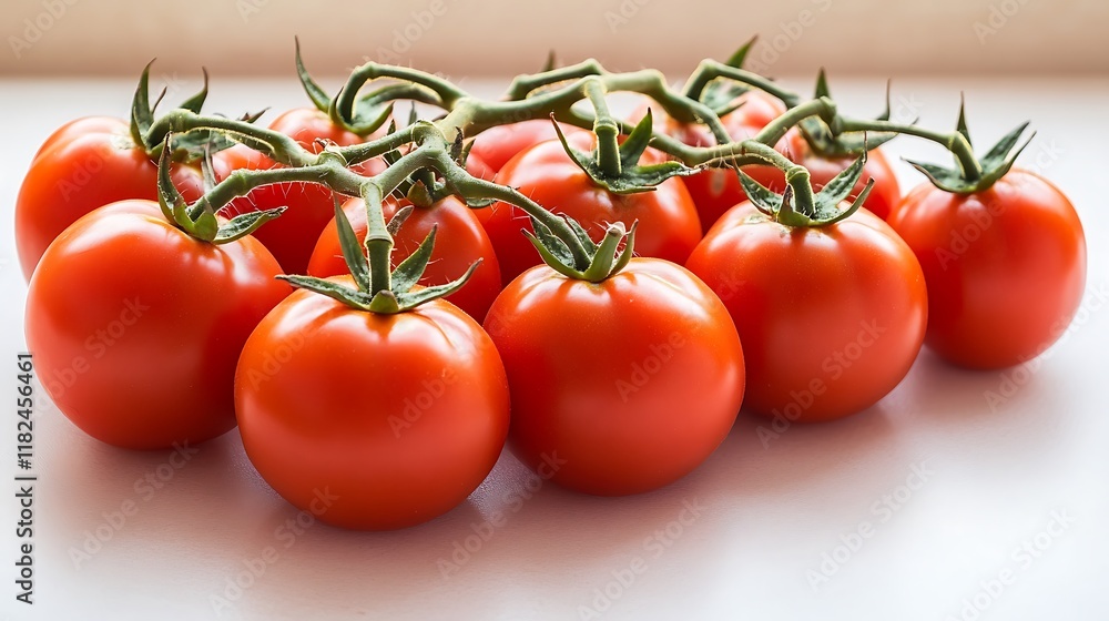 Fresh tomatoes on a branch isolated on a white background Fresh tomatoes on a branch isolated on a white background