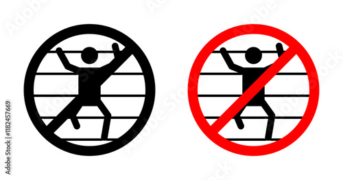 No climbing allowed sign vector vector set for UI designs