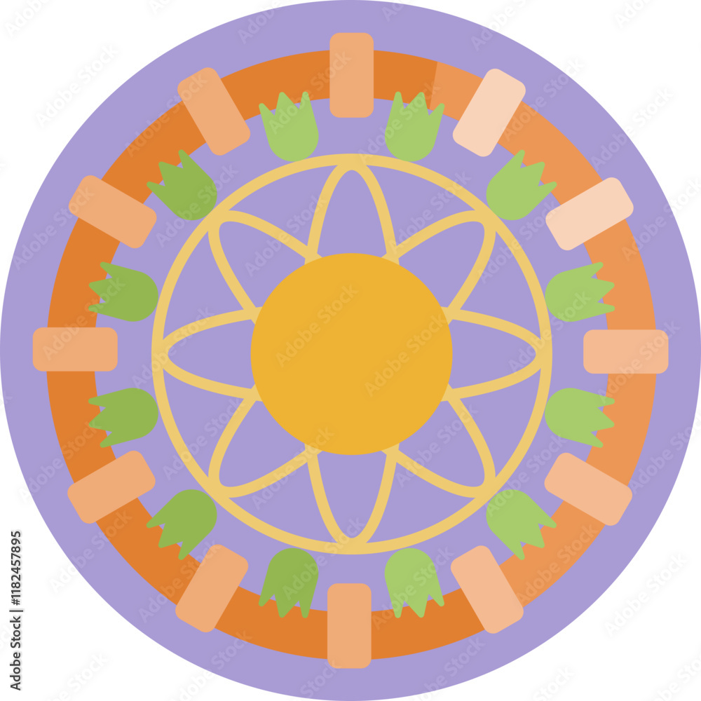 A delicately crafted mandala icon featuring layered geometric patterns and floral accents. A delicately crafted mandala icon featuring layered geometric patterns and floral accents.