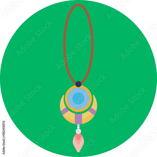 A delicate necklace icon featuring intricate, nature-inspired boho designs, perfect for showcasing free-spirited elegance.