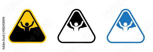 Mud warning signs vector set for UI designs