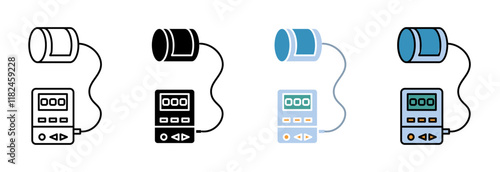 Sphygmomanometer icons vector set for UI designs