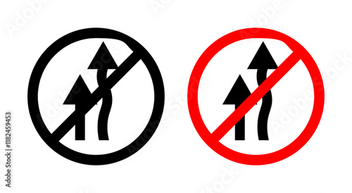 Do not overtake traffic sign vector vector set for UI designs