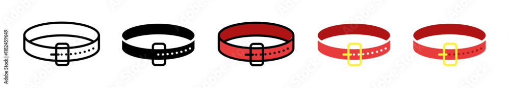 Pet collar icons vector set for UI designs Pet collar icons vector set for UI designs
