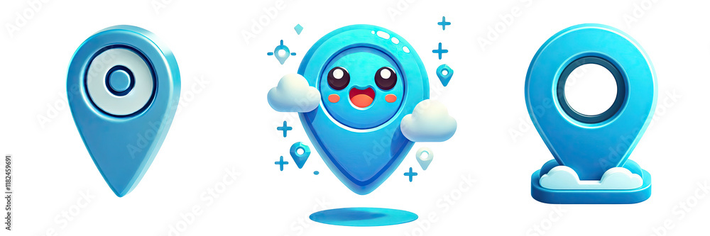 Obraz premium Artistic map location icon PNG
