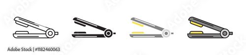 Hair straightener icons vector set for UI designs
