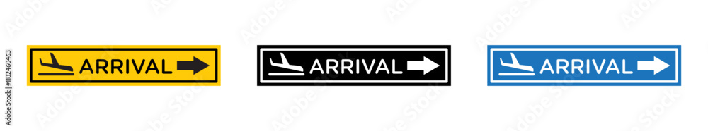 Airport arrival signs vector set for UI designs Airport arrival signs vector set for UI designs