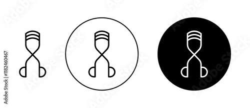 Eyelash curler icons vector set for UI designs