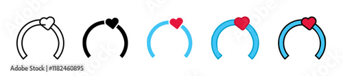 Hair tie icons vector set for UI designs