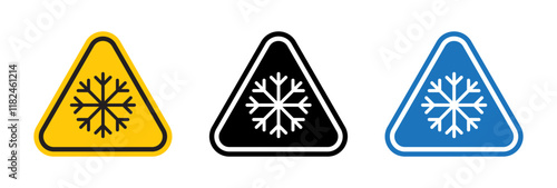 Cold warning signs vector set for UI designs
