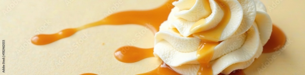 Whipped vanilla ice cream with caramel sauce swirled throughout the creamy texture, creamy, mix Whipped vanilla ice cream with caramel sauce swirled throughout the creamy texture, creamy, mix