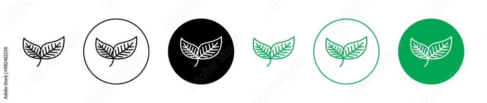 Leafs icons vector set for UI designs Leafs icons vector set for UI designs