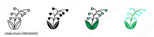 May lily icons vector set for UI designs
