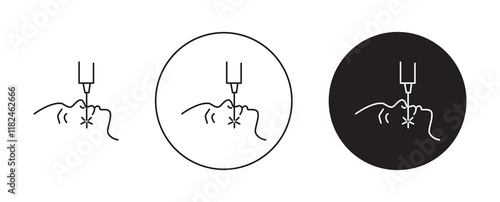 Laser anti aging beauty icons vector set for UI designs