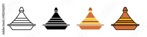 Tajine icons vector set for UI designs
