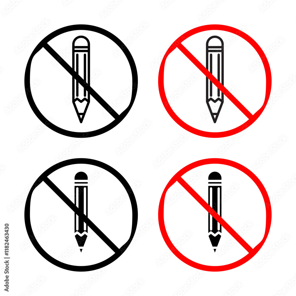 No writing sign vector vector set for UI designs No writing sign vector vector set for UI designs