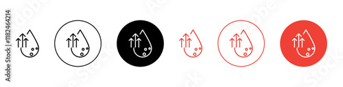 High cholesterol icons collection in black and blue colors