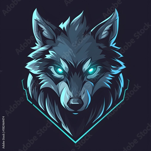 Wolf head mascot logo, suitable for esports design photo