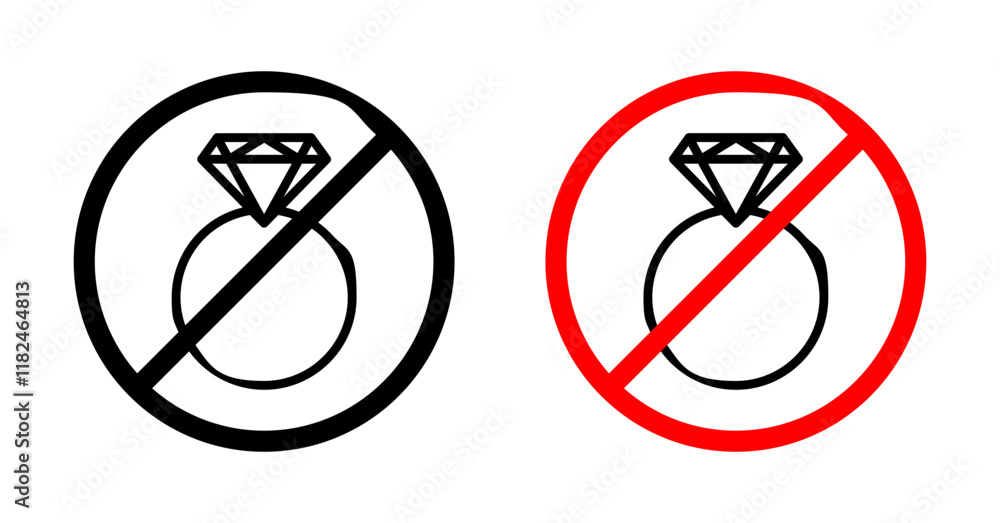 No jewelry sign vector vector set for UI designs No jewelry sign vector vector set for UI designs