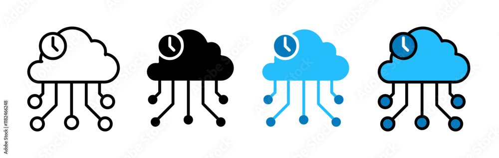 High server uptime icons vector set for UI designs High server uptime icons vector set for UI designs