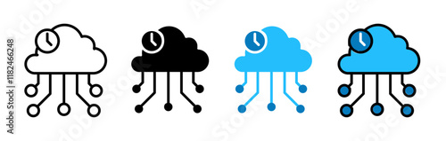 High server uptime icons vector set for UI designs