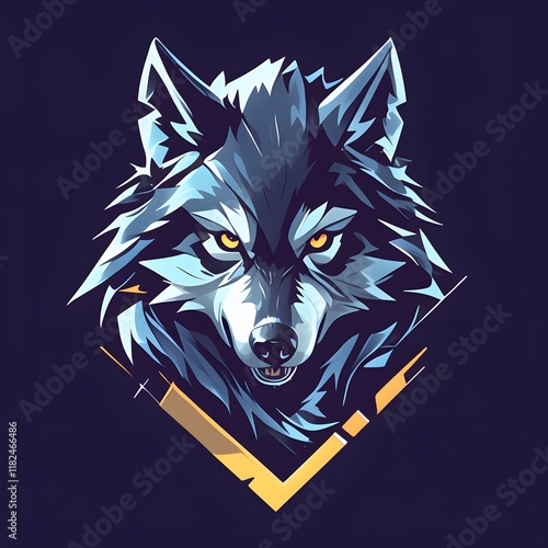 Wolf head mascot logo, suitable for esports design photo