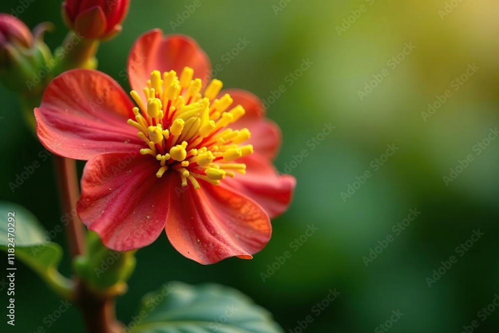 Moldavian Dragonhead Flowering Branch In Focus, pistils, macro photography