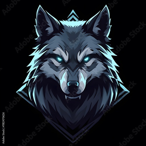 Wolf head mascot logo, suitable for esports design photo