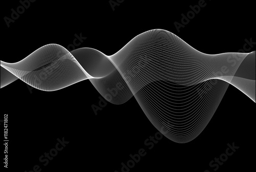 Futuristic Abstract Line Art Vector Graphic Element