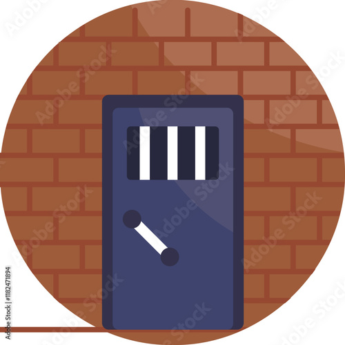 Depicting a prison cell, this icon highlights the aspect of justice where offenders are incarcerated as part of rehabilitation and societal protection.