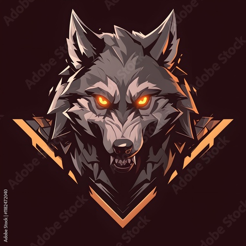 Wolf head mascot logo, suitable for esports design photo