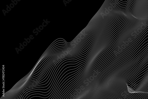 Futuristic Abstract Line Art Vector Graphic Element