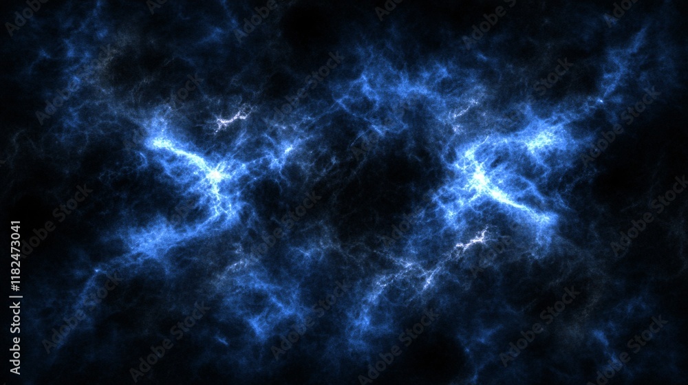 Fototapeta premium Abstract Blue Lightning Energy Fractal Background