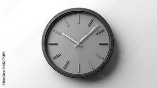 Wallpaper Mural Gray modern wall clock isolated on a white background Torontodigital.ca