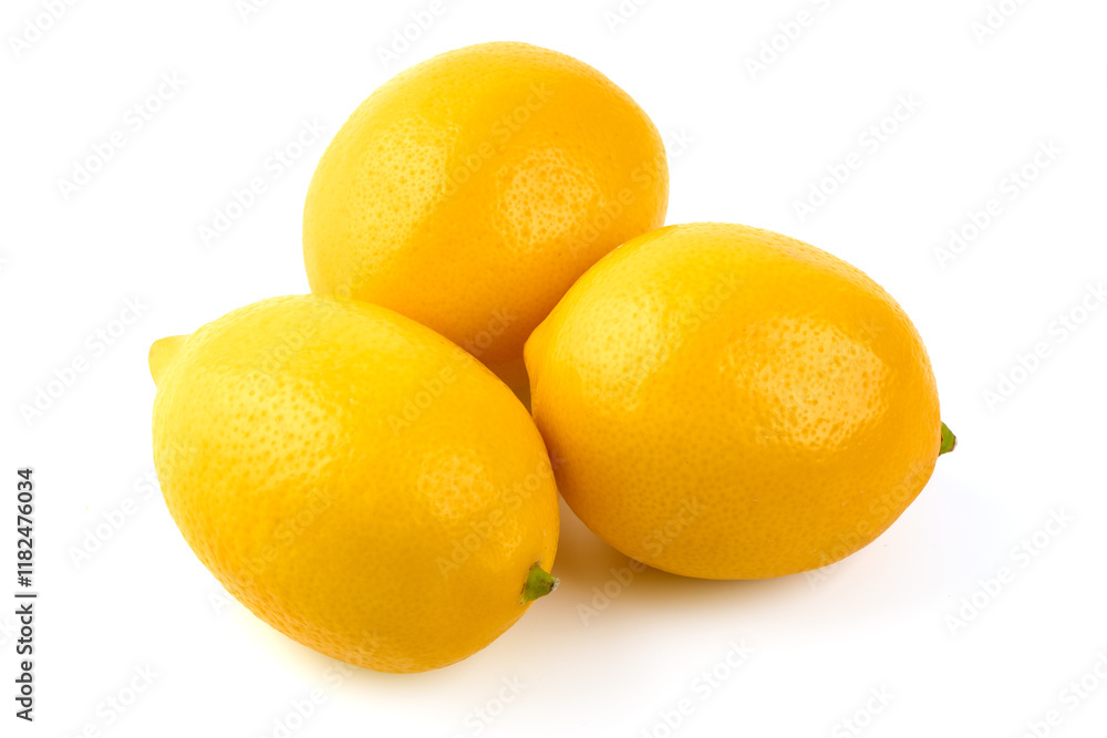 Fresh lemon fruits, isolated on white background. Fresh lemon fruits, isolated on white background.