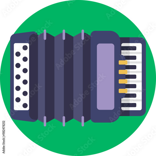 Accordion Icon: A compact, musical instrument with a bellows design, representing the rich, soulful textures of jazz music.