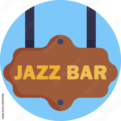 A vintage, illuminated marquee sign with elegant script, featuring a saxophone silhouette and vibrant color highlights.