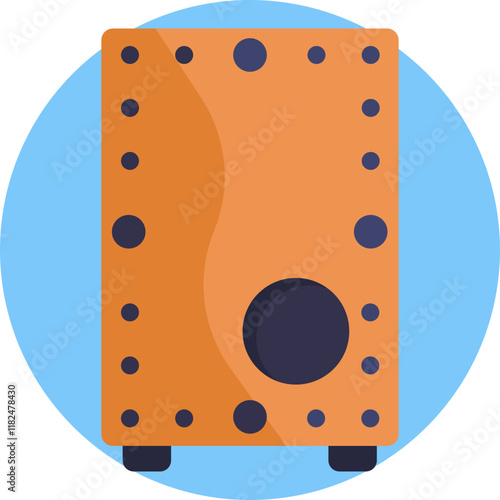 A stylized speaker emitting rhythmic soundwaves, surrounded by musical notes that dance in the air, representing the lively, energetic flow of jazz music.