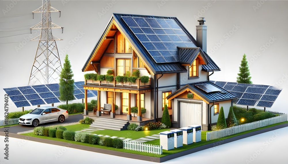 Solar-Powered Home with a Wooden Exterior Solar-Powered Home with a Wooden Exterior