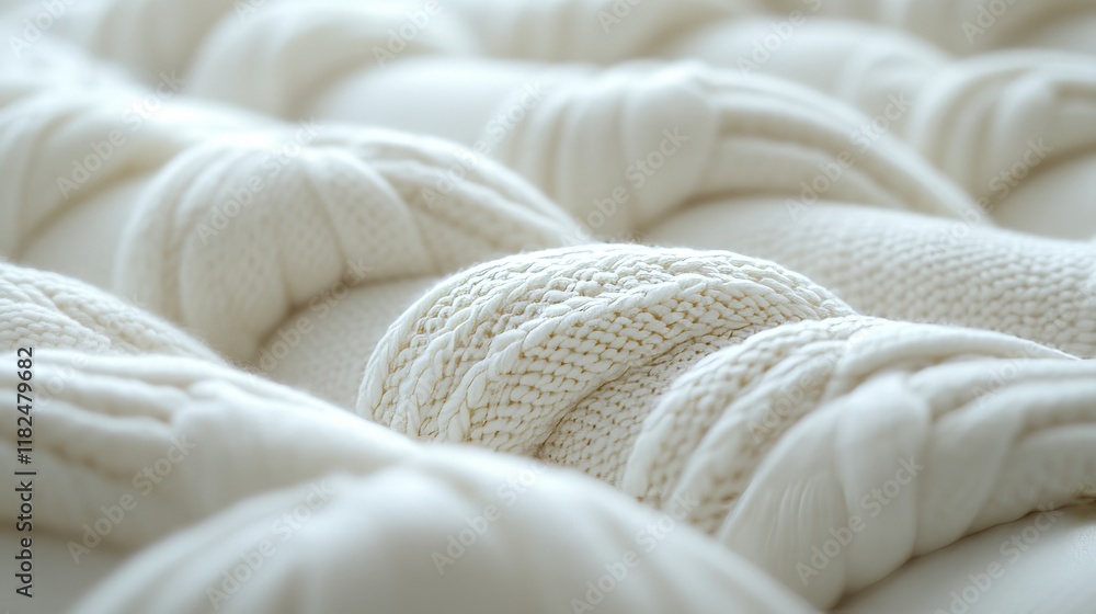 Cozy knitted fabric texture in soft creamy white Cozy knitted fabric texture in soft creamy white