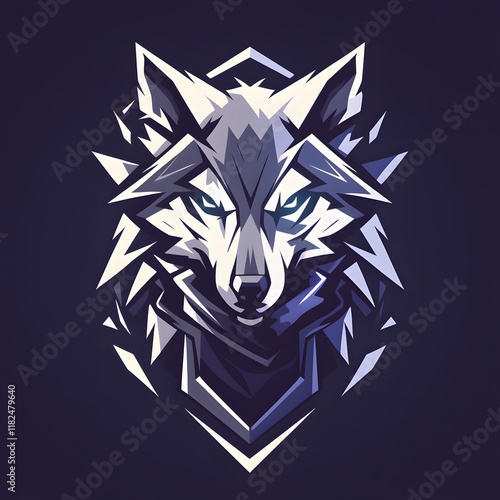 Wolf head mascot logo, suitable for esports design