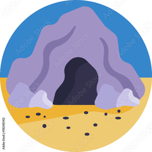 A natural formation, often used by prehistoric people for protection and rituals.