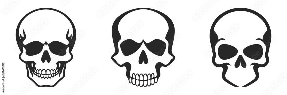 Minimalist Black Skull and Crossbones Vector Minimalist Black Skull and Crossbones Vector