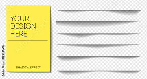 Set of realistic shadow effect different shapes page separation