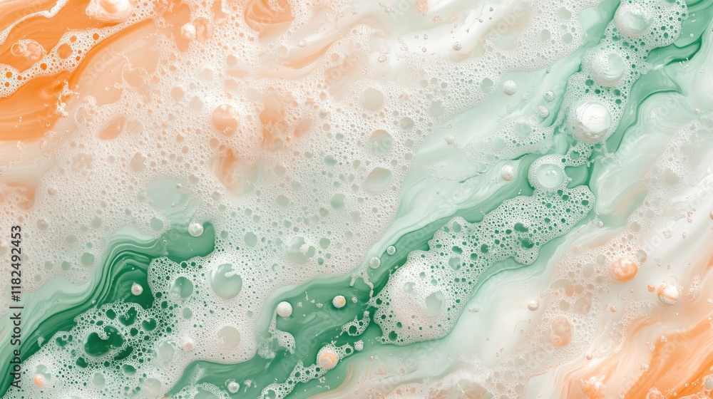 Obraz premium Calming water theme with ripple effects natural light high detail emerald green and soft peach colors