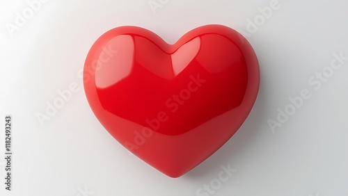 Wallpaper Mural Two red hearts on a white background symbolizing love and romance in a 3D vector design Torontodigital.ca