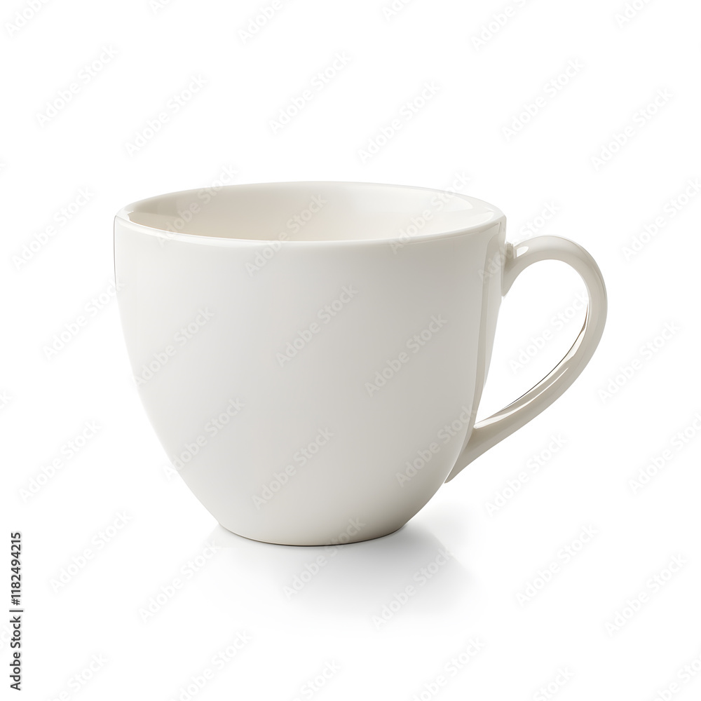 Side view empty cup for tea or coffee mock up isolated on white background Side view empty cup for tea or coffee mock up isolated on white background