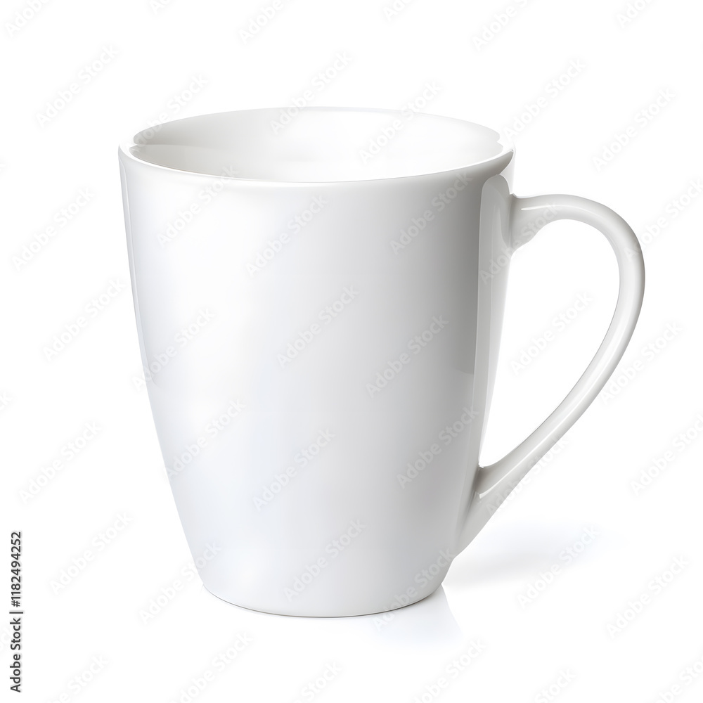 Side view empty cup for tea or coffee mock up isolated on white background Side view empty cup for tea or coffee mock up isolated on white background