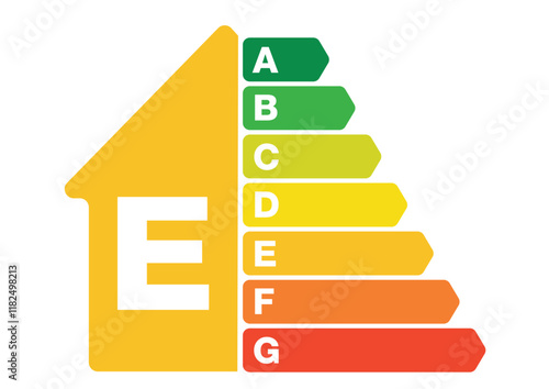 Environmental Certification Energy Classification Scale Efficiency Class Consumption House with E Classification