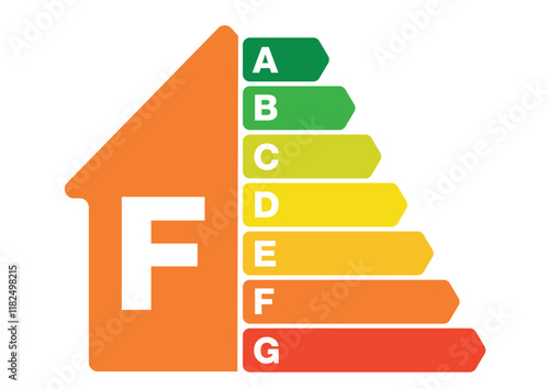 Environmental Certification Energy Classification Scale Efficiency Class Consumption House with F Classification